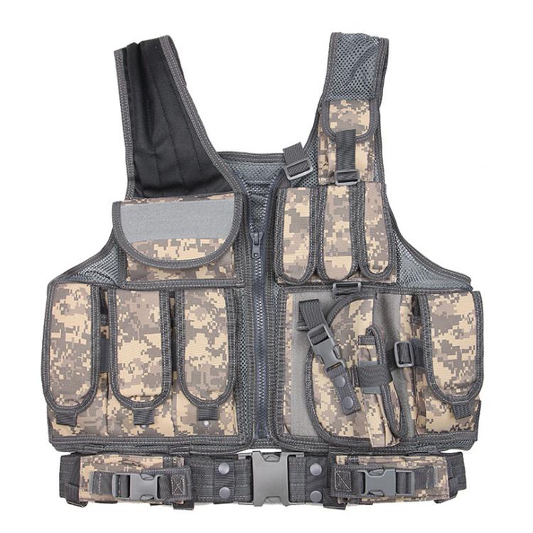 Breathable Military Training Green Mesh Molle Tactical Vest for Outdoor Hunting
