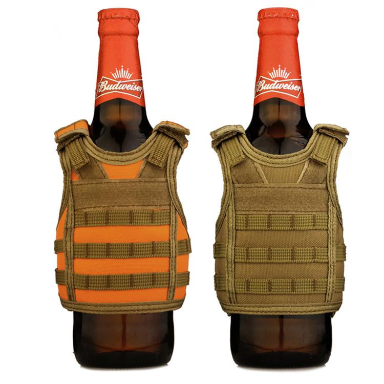 Molle Adjustable Beverage Holder Miniature Tactical Vest for 12oz or 16oz Cans or Bottles