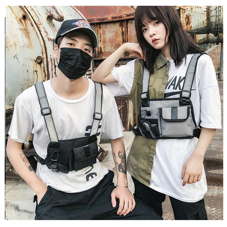 Outdoor Sports Security Police Adjustable Front Harness Pouch Chest Radio Rig Bag
