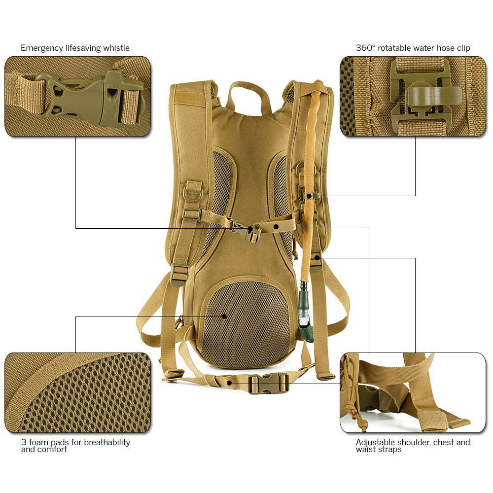 Tactical Hydration Pack Backpack With 3L Water Bladder