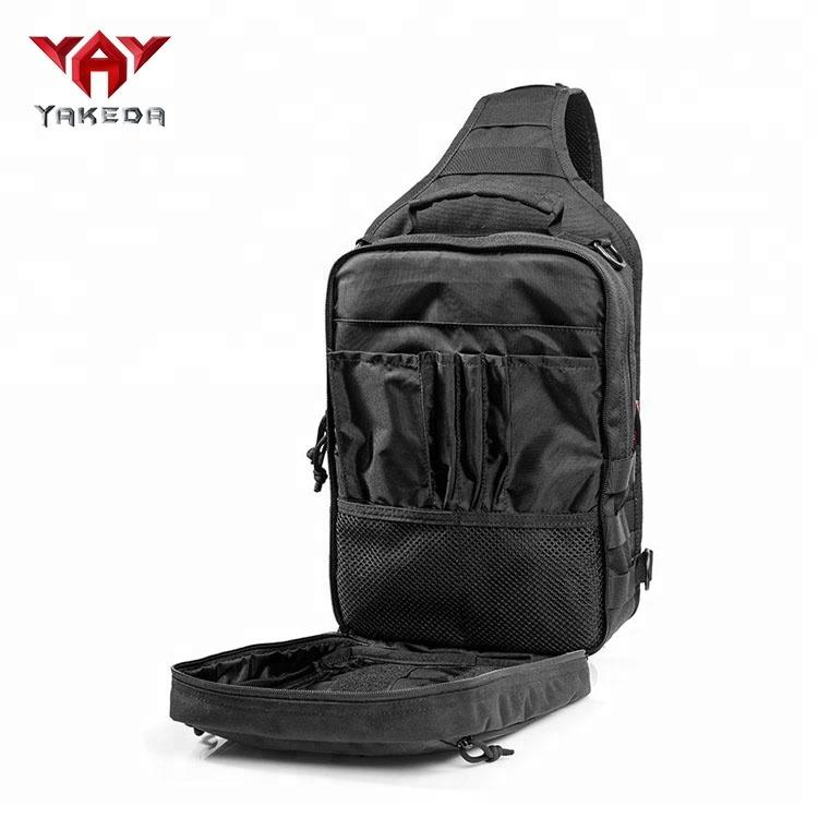 YAKEDA outdoor walking sling bag  with gun holster design mens small tactical shoulder chest bag