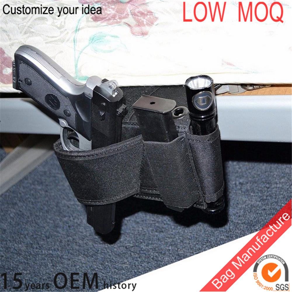 Adjustable Under Mattress bed car seat Gun Holster with Flashlight Loop