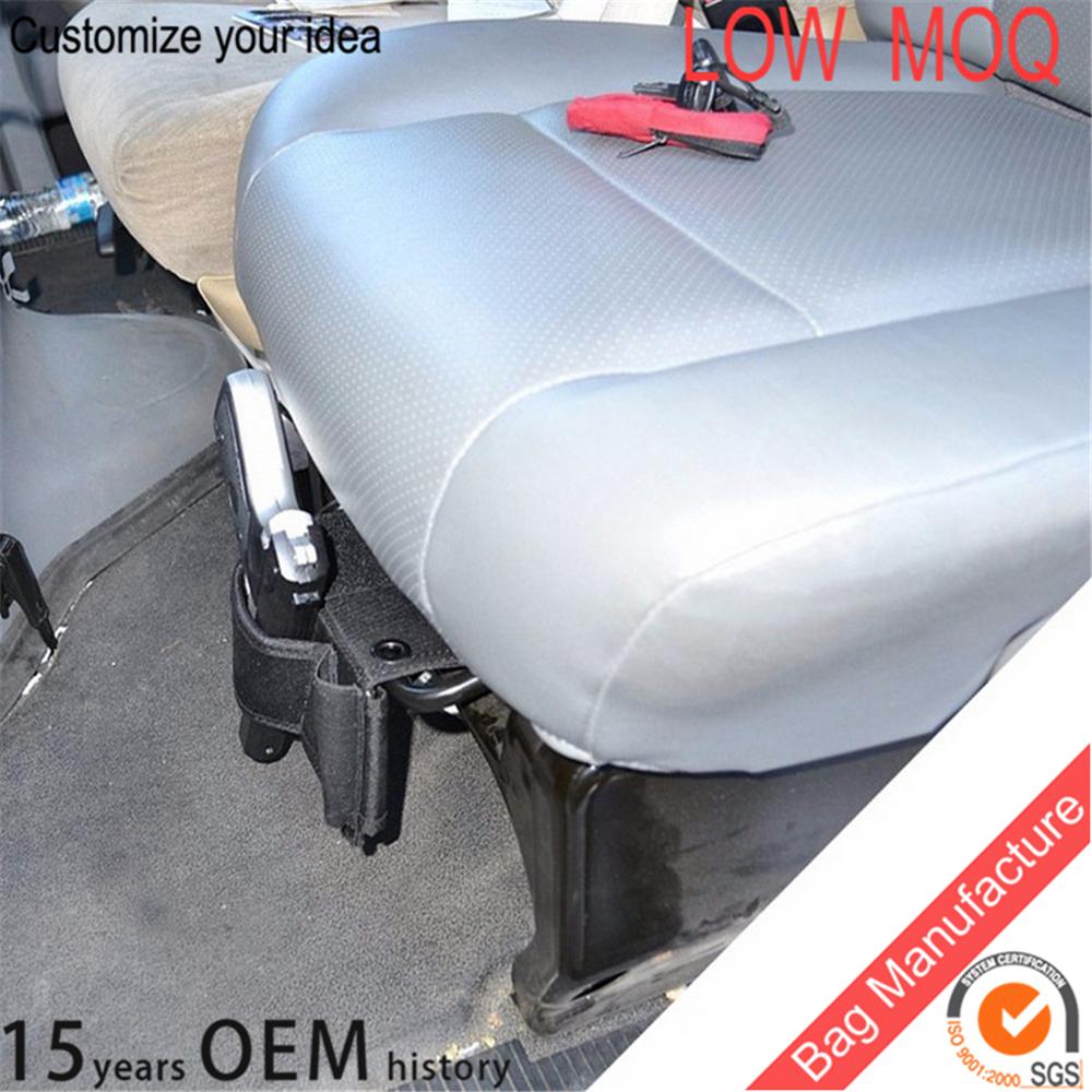 Adjustable Under Mattress bed car seat Gun Holster with Flashlight Loop