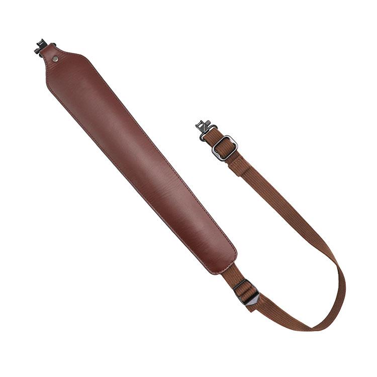 Deluxe Genuine Leather 3"  Padded Comfortable Rifle Sling w Swivel