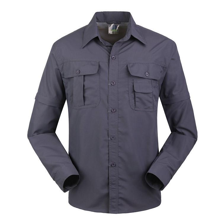 Detachable quick dry luxury official cotton  long sleeve shirts for men
