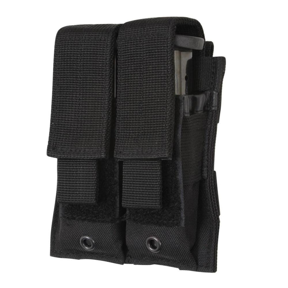Tactical MOLLE Double Pistol Magazine Pouch with Hook and Loop Top