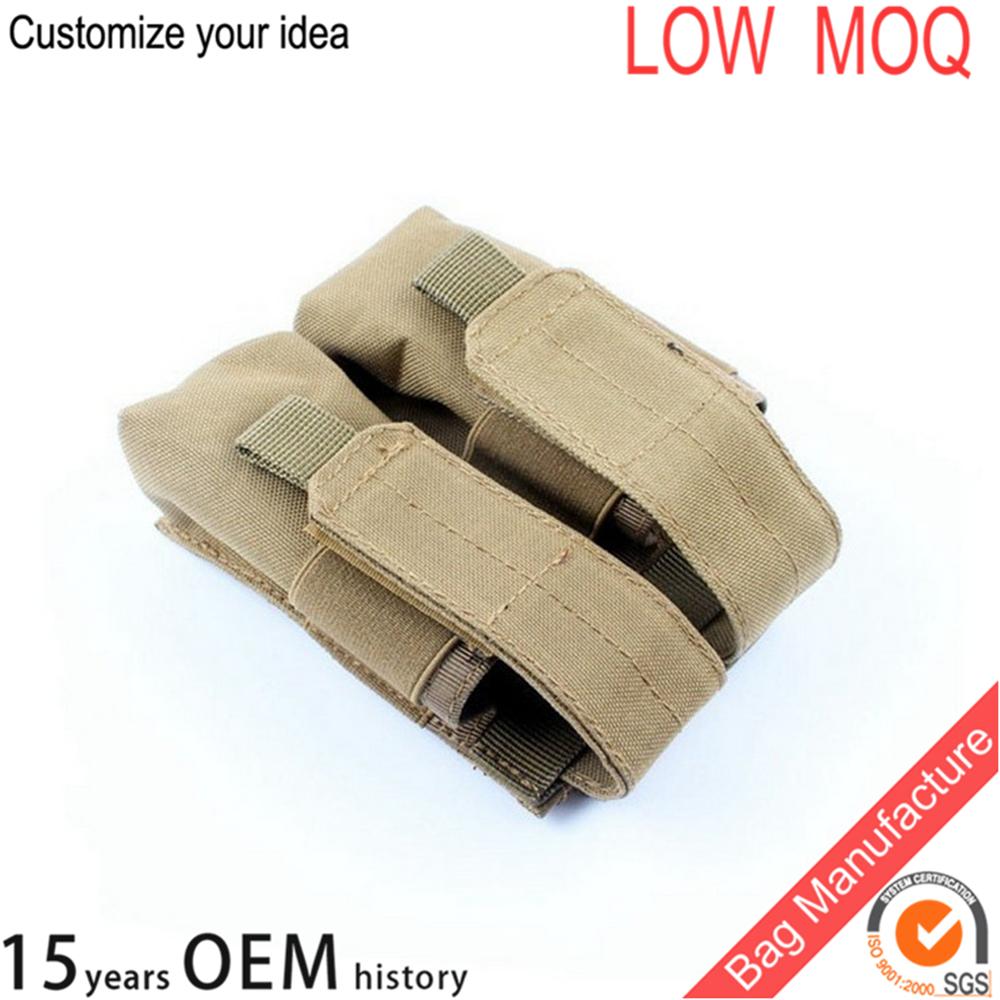 Tactical MOLLE Double Pistol Magazine Pouch with Hook and Loop Top