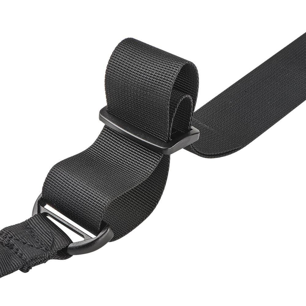Two Points Rifle Sling with Length Adjuster Traditional Sling with Metal Hook for Outdoors Black