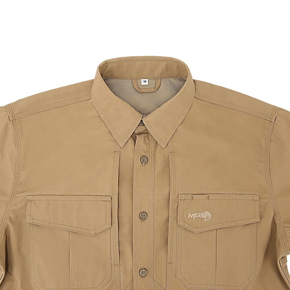 Wholesale cotton long sleeve khaki shirts for men