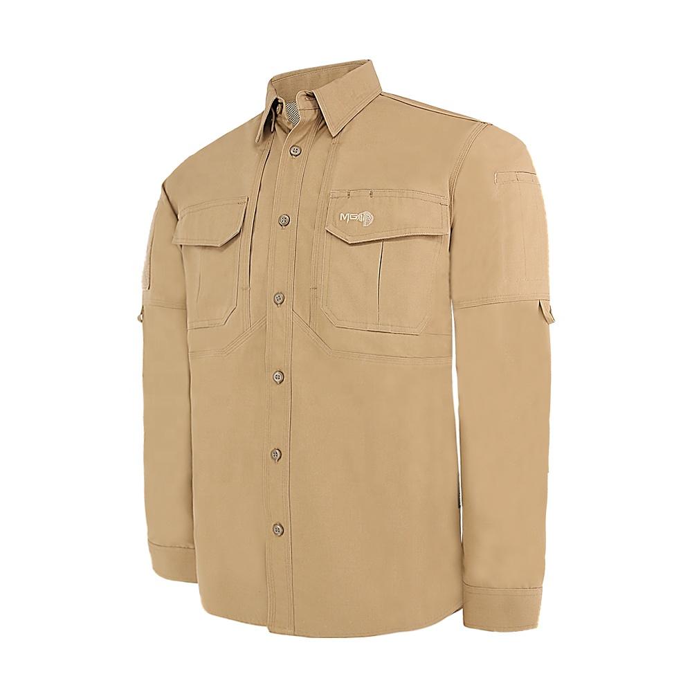 Wholesale cotton long sleeve khaki shirts for men