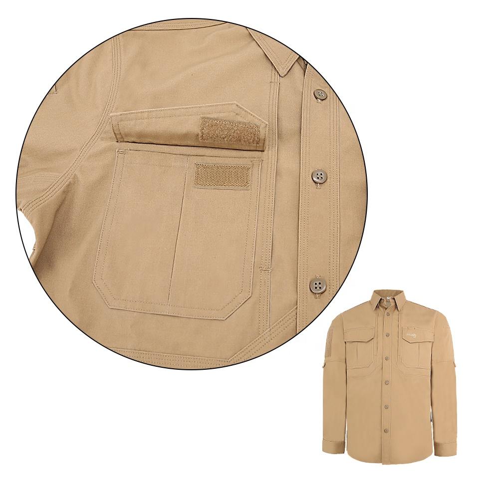 Wholesale cotton long sleeve khaki shirts for men