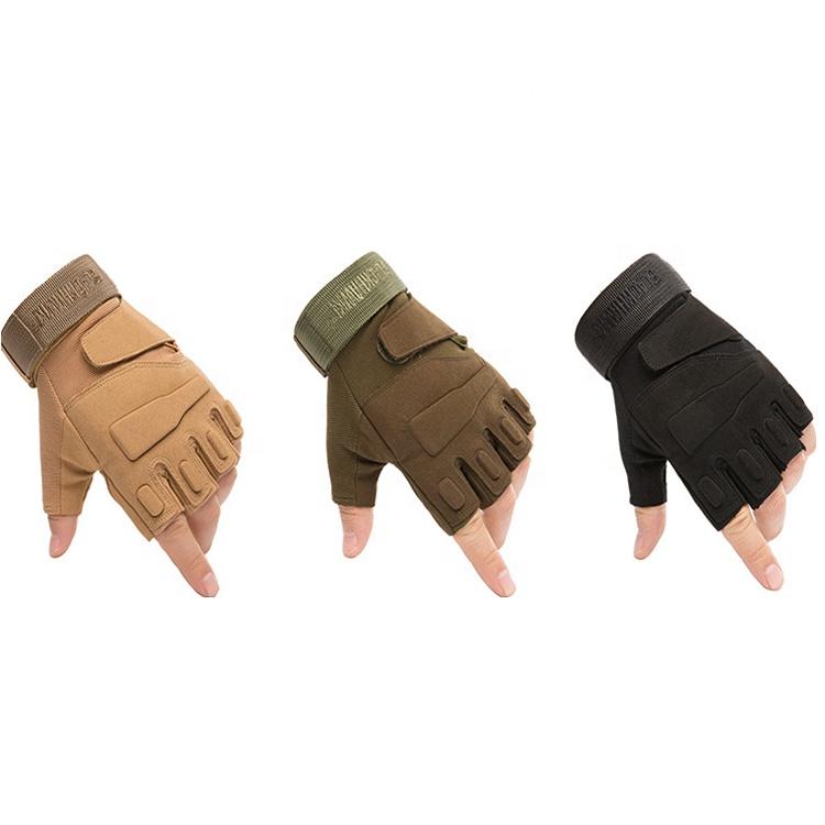 Custom Tactical Half Finger Fingerless Gloves Airsoft Unisex Cycling Motorcycle Racing Gloves