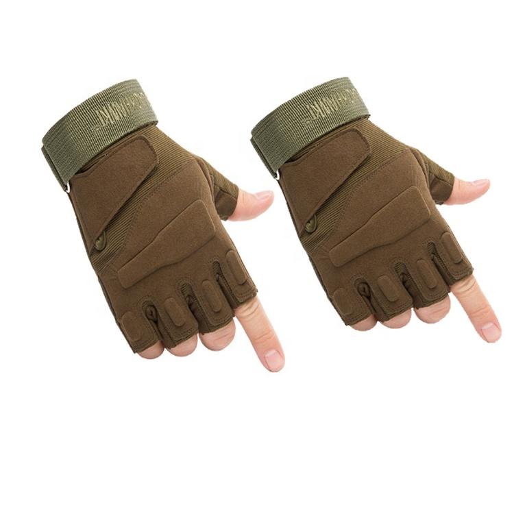 Hot Men Hunting Camping Motorcycle Tactical Camo Green Black Half Finger Gloves