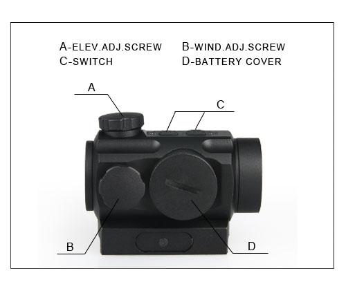 1x21mm Reflex Red Dot Sight ,tactical optic night vision Scope for Weapon rifle airsoft HK2-0065