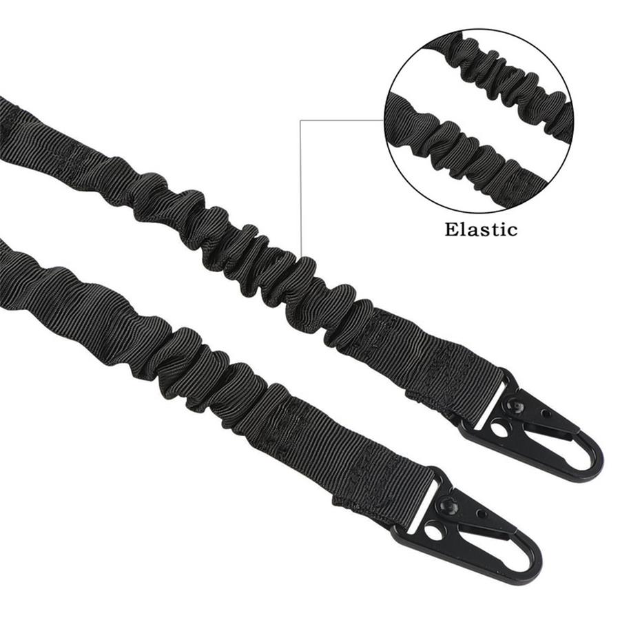 Cmart Rifle Accessory Tactical Double Point Elastic High Strength Nylon Webbing Gun Sling With Metal Buckle