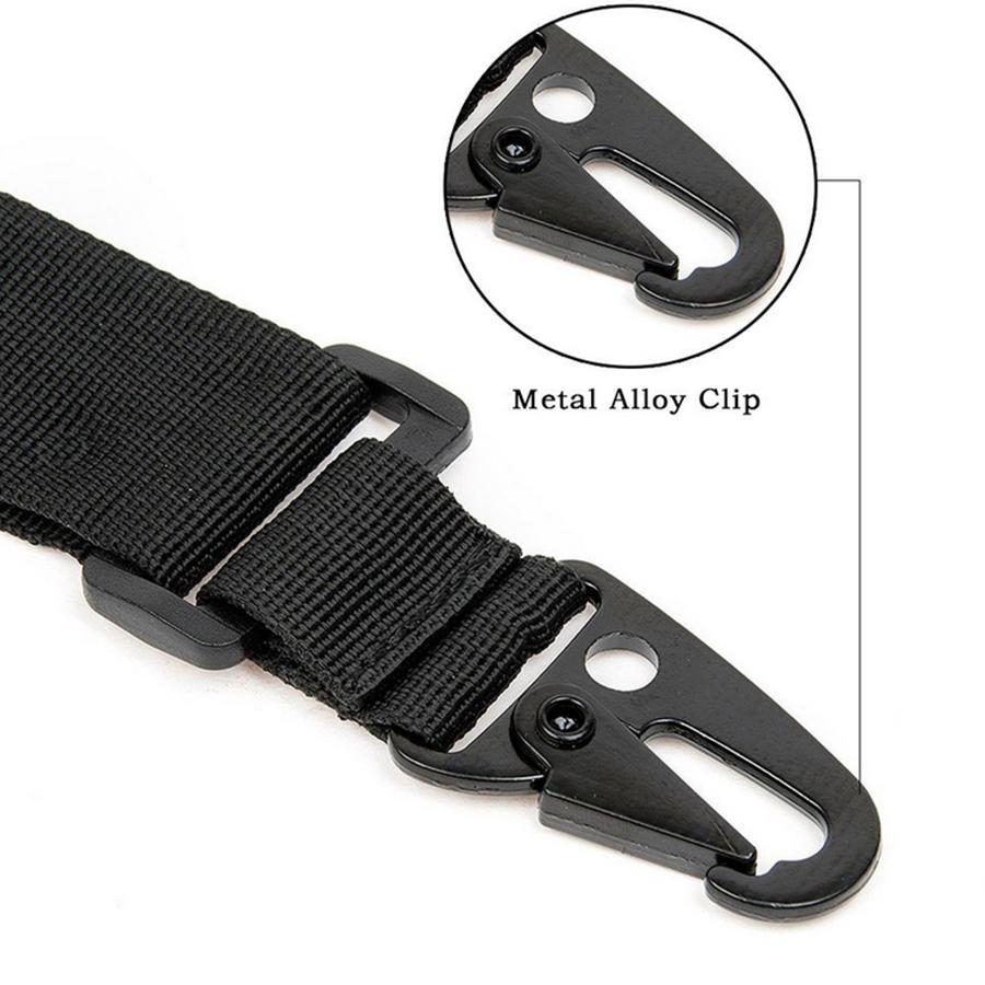 Cmart Rifle Accessory Tactical Double Point Elastic High Strength Nylon Webbing Gun Sling With Metal Buckle
