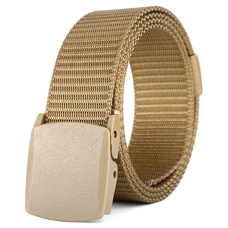 Custom Logo Outdoor Camping Army Cheap Price High Quality Nylon Webbing Canvas Military Tactical Belt With Plastic Buckle
