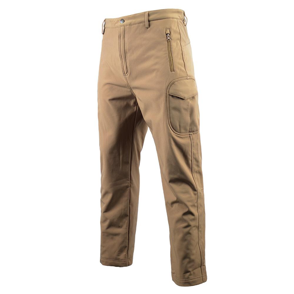Khaki Outdoor Tactical Casual Men's Winter Fleece Pants