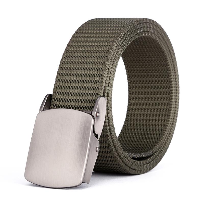 Outdoor Military Tactical Men's Alloy Metal Automatic Buckle Nylon Canvas Belts