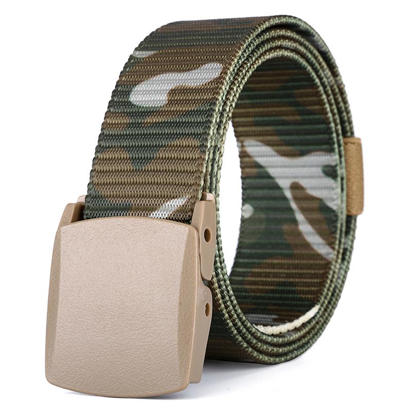 Plastic buckle Military Camo Canvas Webbing belt for men