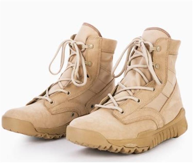 Black Color Cow Leather Comfortable Leather Military Shoes Genuine Leather Military Boots