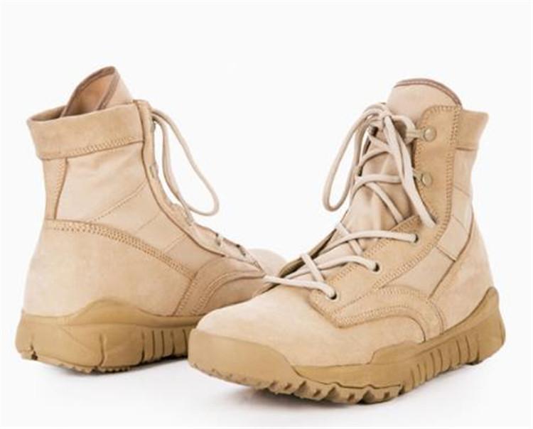 Black Color Cow Leather Comfortable Leather Military Shoes Genuine Leather Military Boots