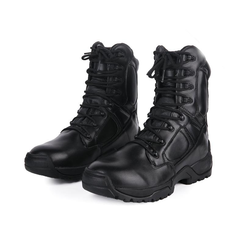 Black Genuine Leather Shoes Army Boots Online Army Boots Deserttactical Bootsflat Grip Sole Ankle Army Boots For Women And Men