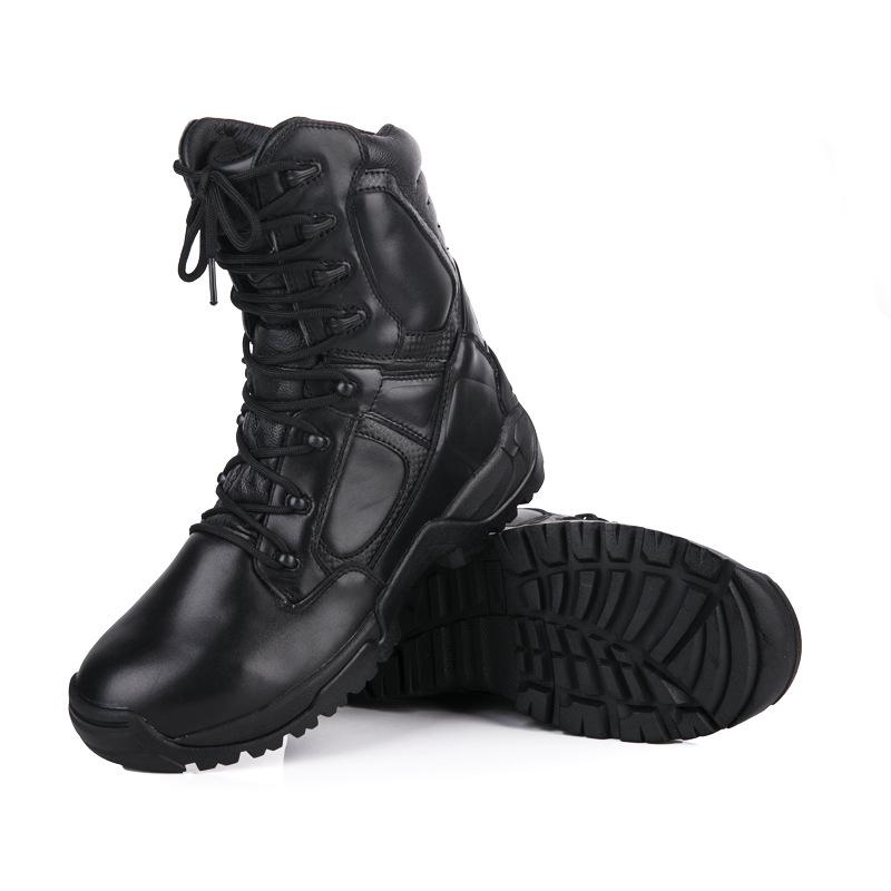 Black Genuine Leather Shoes Army Boots Online Army Boots Deserttactical Bootsflat Grip Sole Ankle Army Boots For Women And Men
