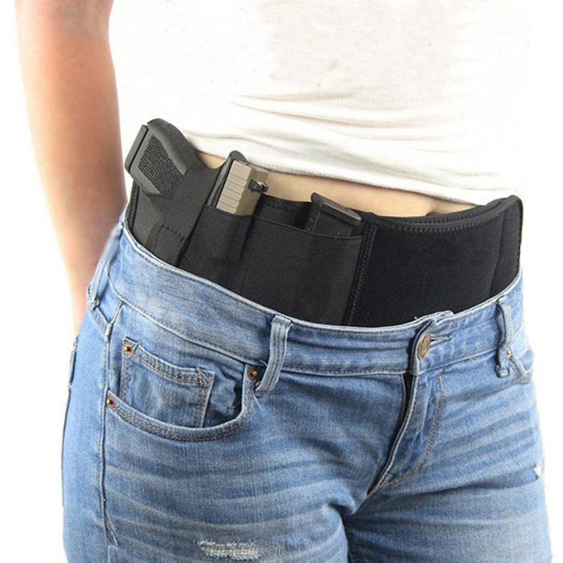 Factory Black Tactical Adjustable  Neoprene Waist Band Handgun Holster Concealed Carrying for Pistol