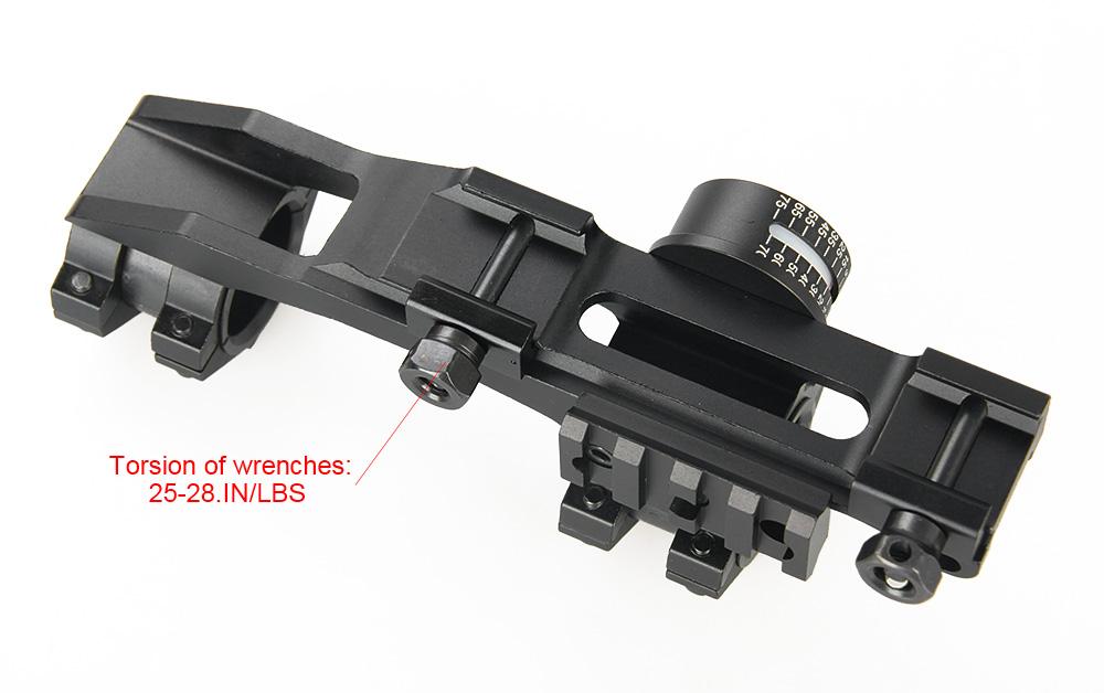 tactical scope mount HK24-0207 25/30mm One Piece Angle Indicator Bubble Level Rifle Scope Mount Rings Black