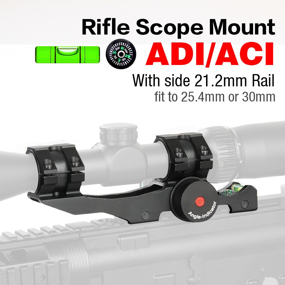 tactical scope mount HK24-0207 25/30mm One Piece Angle Indicator Bubble Level Rifle Scope Mount Rings Black